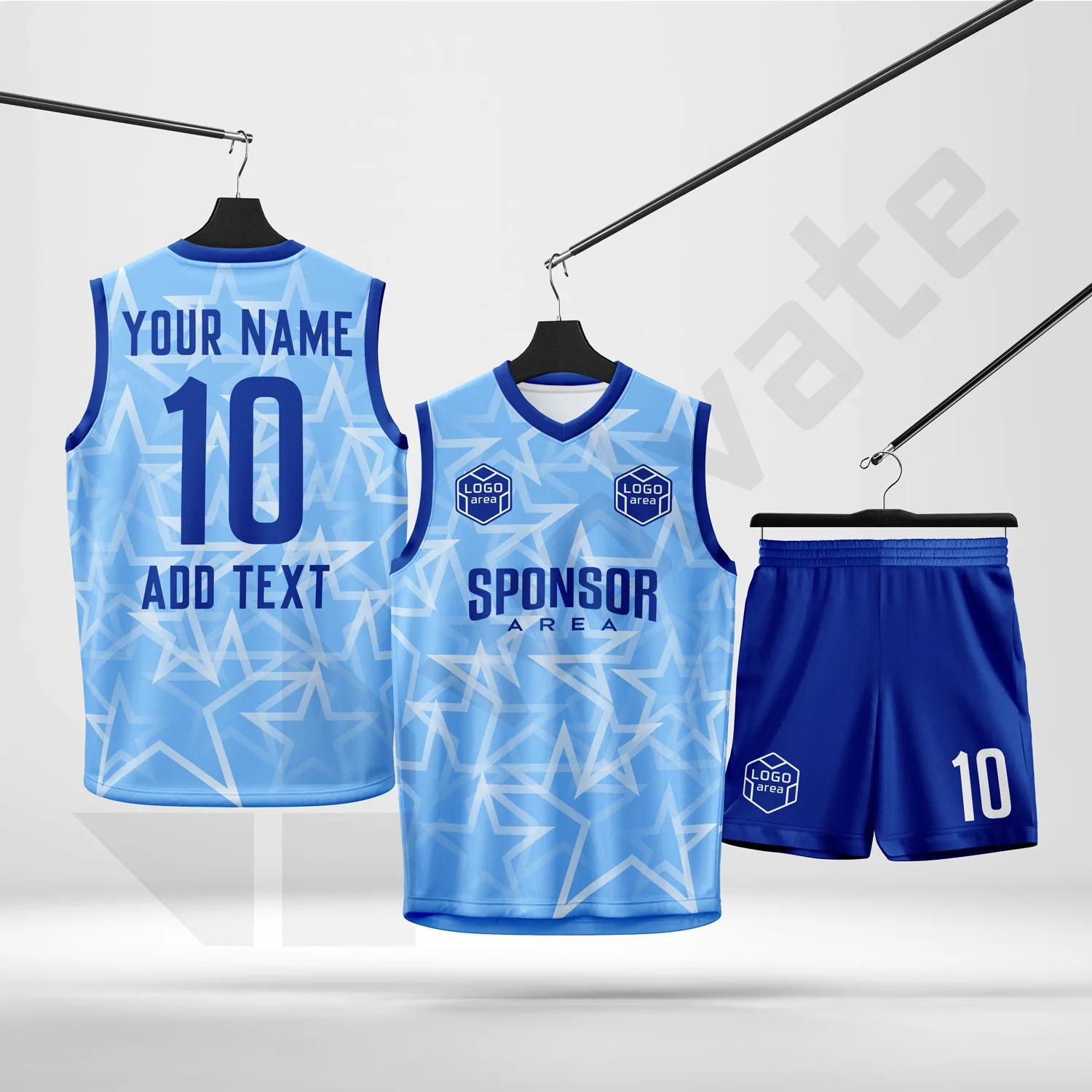 Custom basketball kit design template WJB1001-1, ready for your logo, team name and sponsor