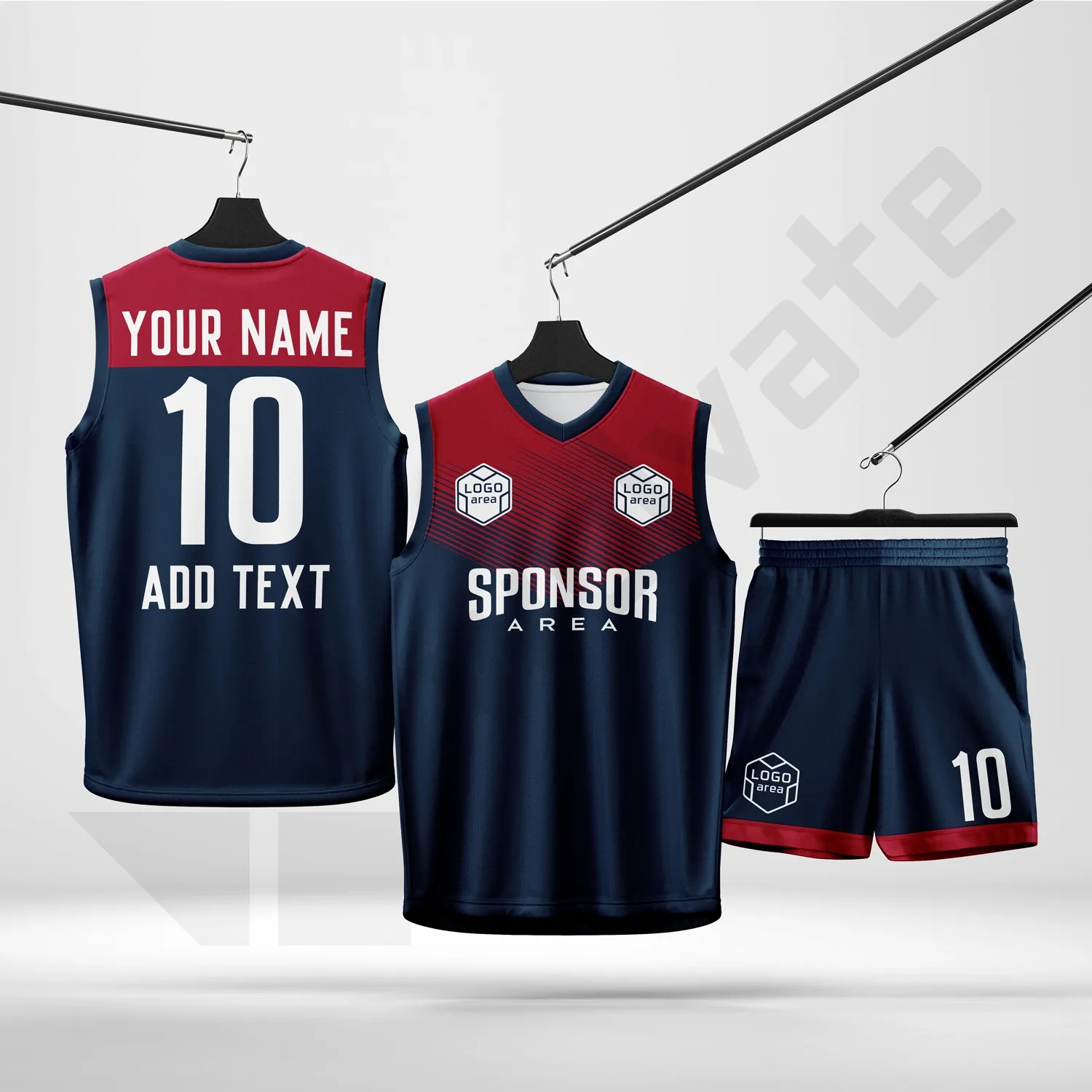 Custom basketball kit design template WJB1003-1, ready for your logo, team name and sponsor