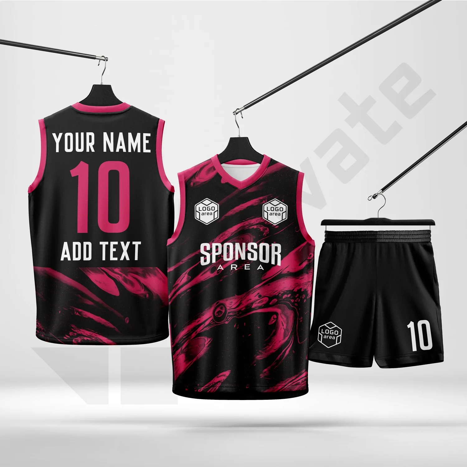 Custom basketball kit design template WJB1004-1, ready for your logo, team name and sponsor
