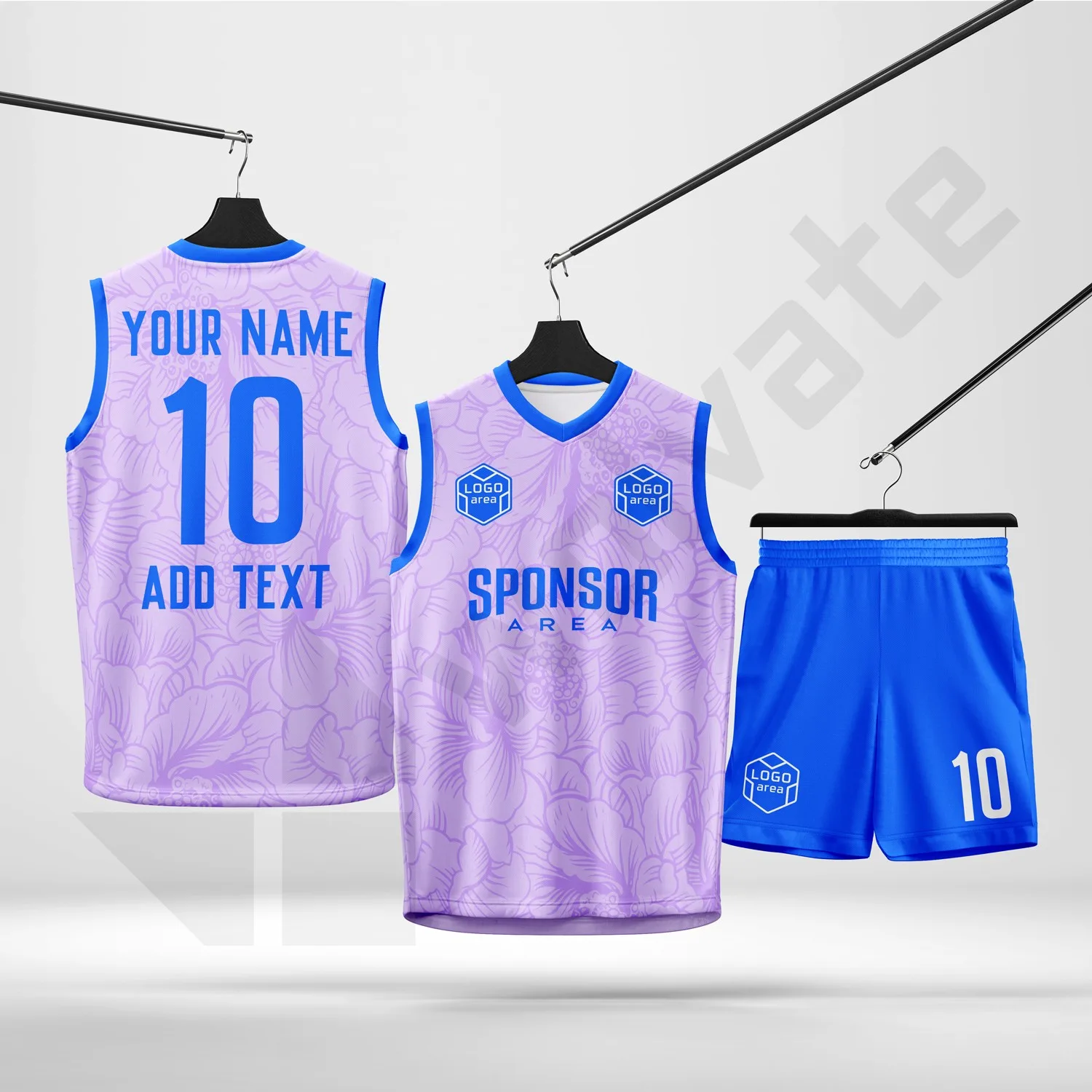 Custom basketball kit design template WJB1005-1, ready for your logo, team name and sponsor
