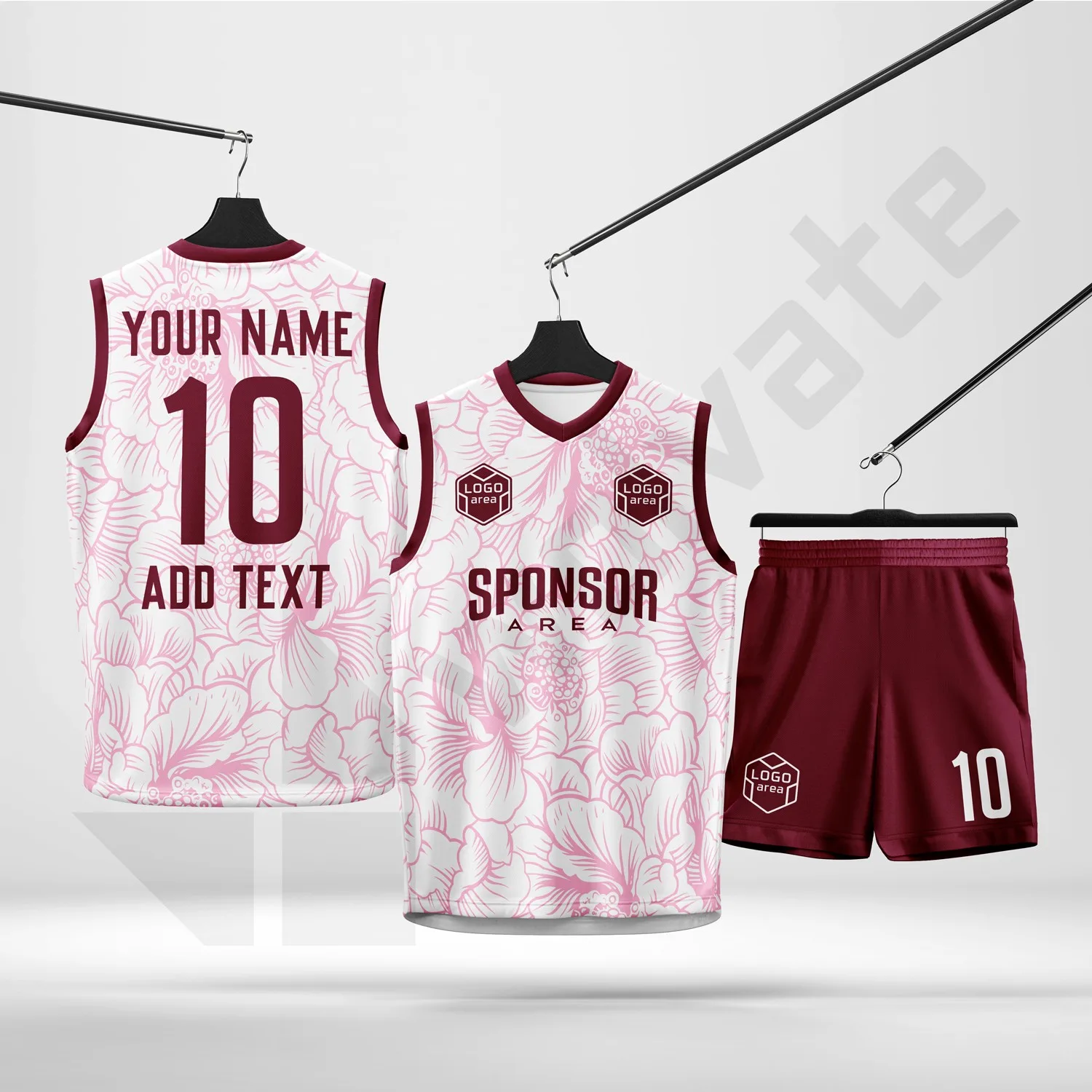 Custom basketball kit design template WJB1005, ready for your logo, team name and sponsor