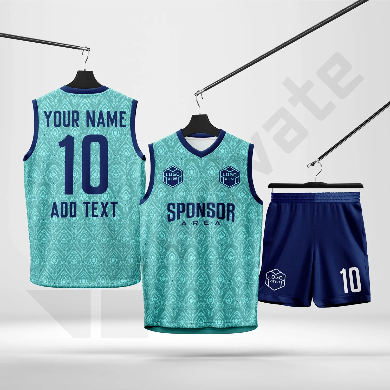 Custom basketball kit design template WJB1007-1, ready for your logo, team name and sponsor