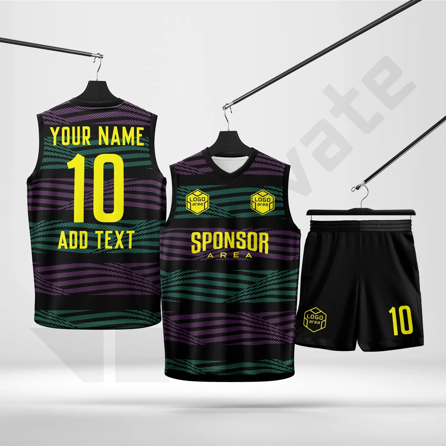 Custom basketball kit design template WJB1009, ready for your logo, team name and sponsor