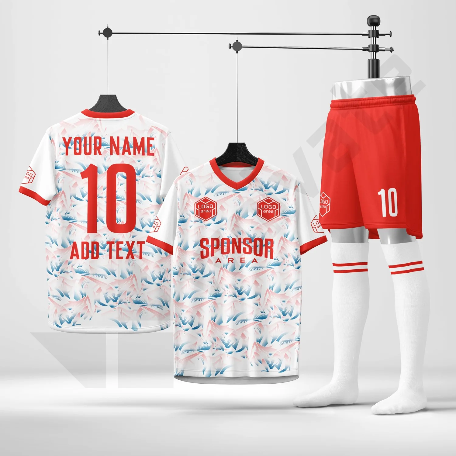 Custom football kit design template WJF1001-1, ready for your logo, team name and sponsor