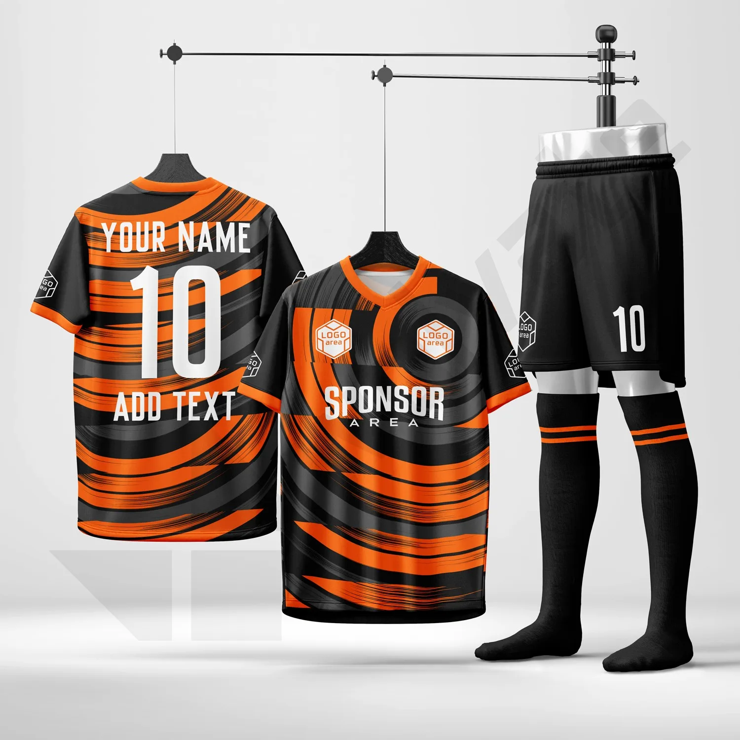 Custom football kit design template WJF1002-1, ready for your logo, team name and sponsor