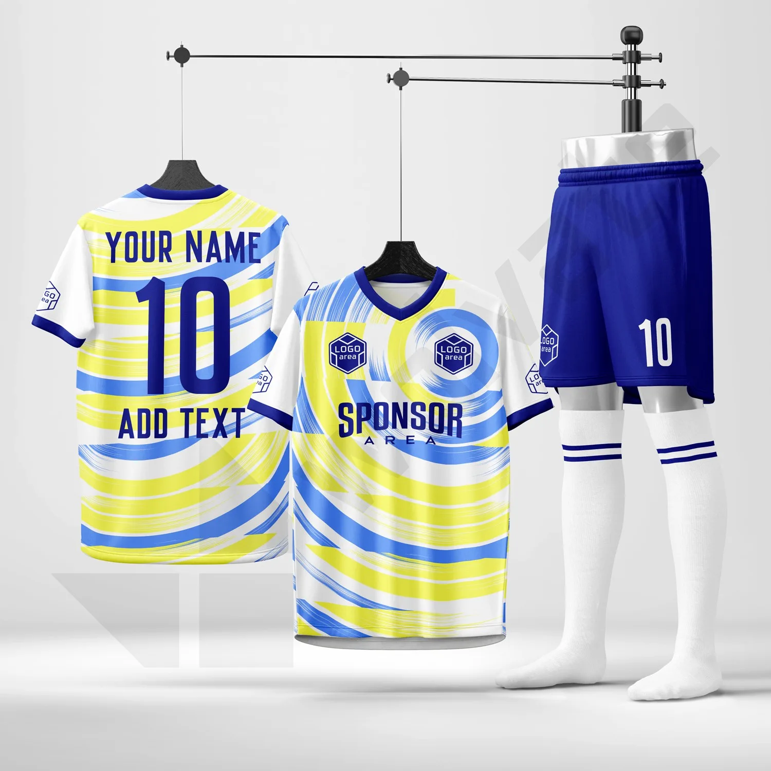 Custom football kit design template WJF1002, ready for your logo, team name and sponsor