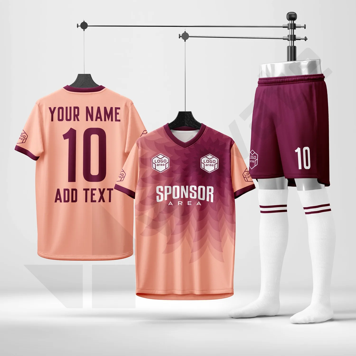 Custom football kit design template WJF1003-1, ready for your logo, team name and sponsor