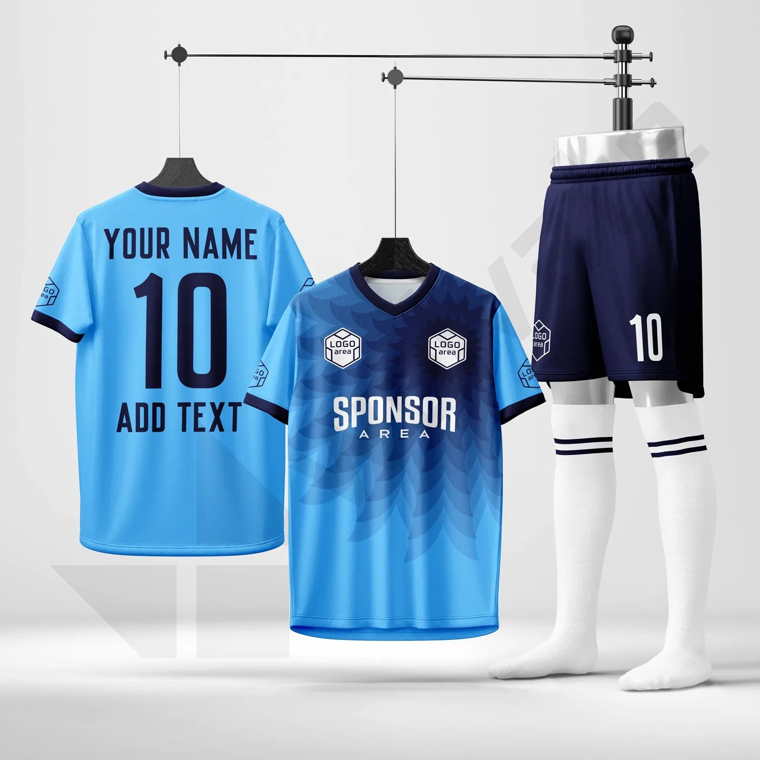 Custom football kit design template WJF1003, ready for your logo, team name and sponsor