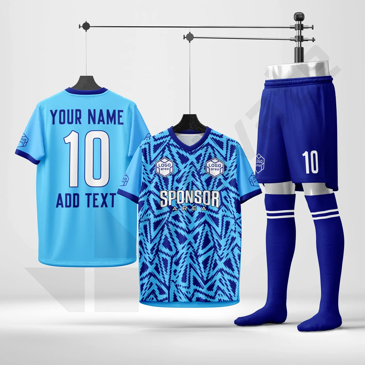 Custom football kit design template WJF1004-1, ready for your logo, team name and sponsor