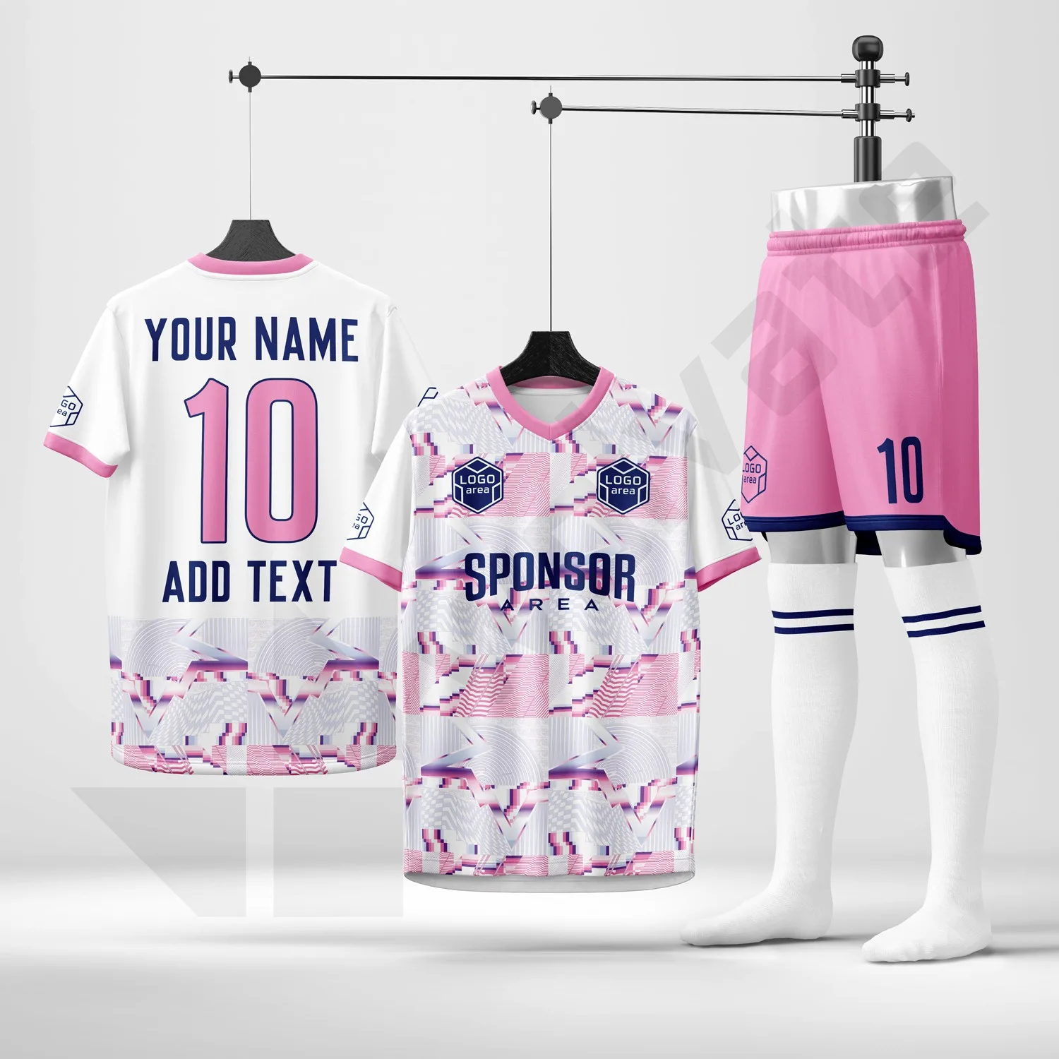 Custom football kit design template WJF1005, ready for your logo, team name and sponsor