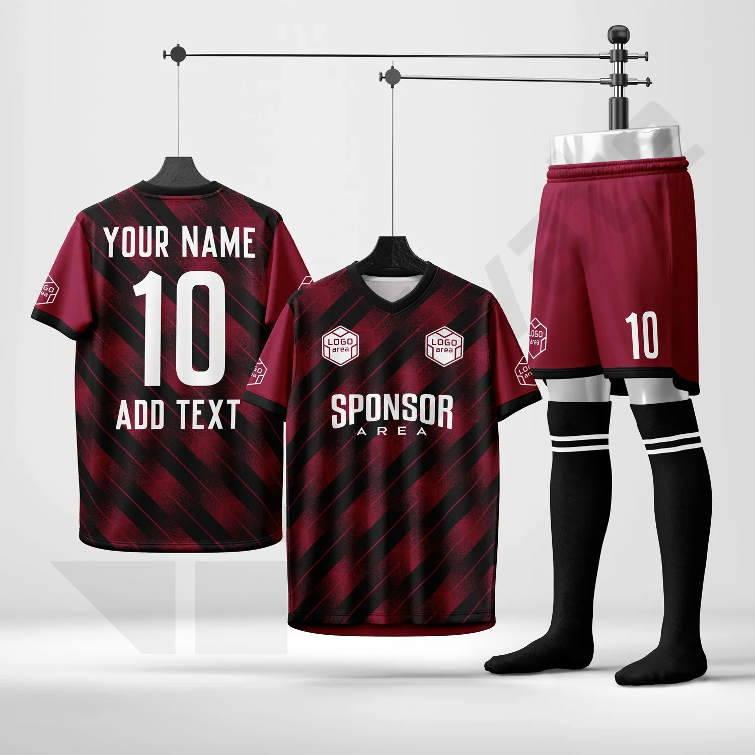 Custom football kit design template WJF1006-1, ready for your logo, team name and sponsor