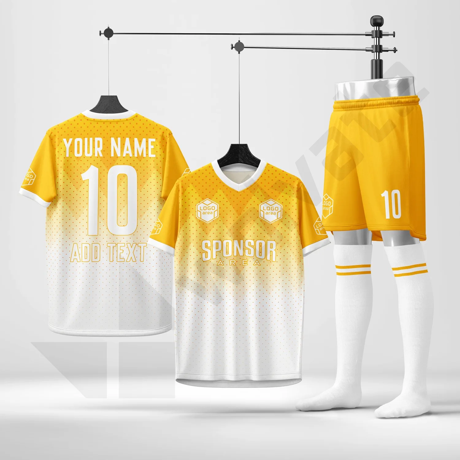 Custom football kit design template WJF1007-1, ready for your logo, team name and sponsor