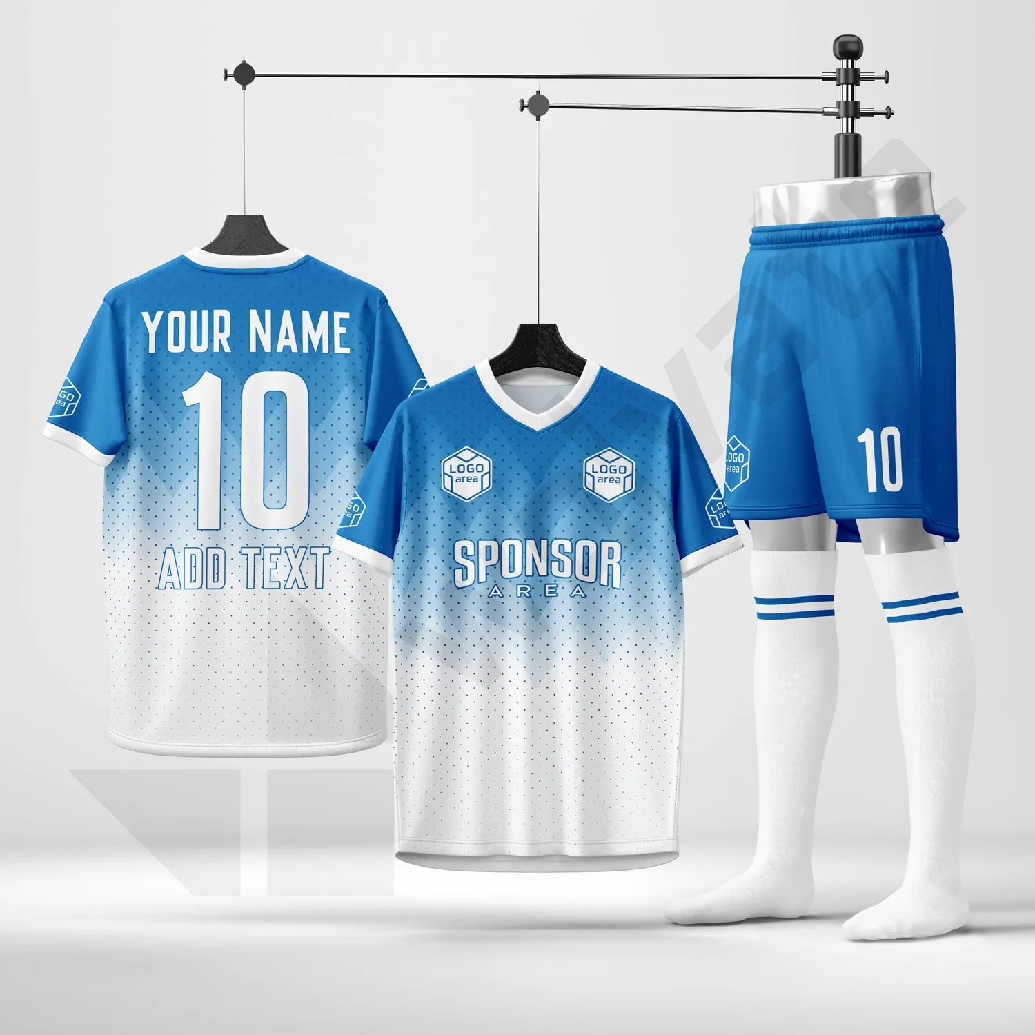 Custom football kit design template WJF1007, ready for your logo, team name and sponsor