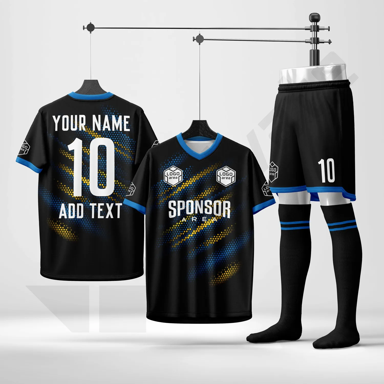 Custom football kit design template WJF1008, ready for your logo, team name and sponsor