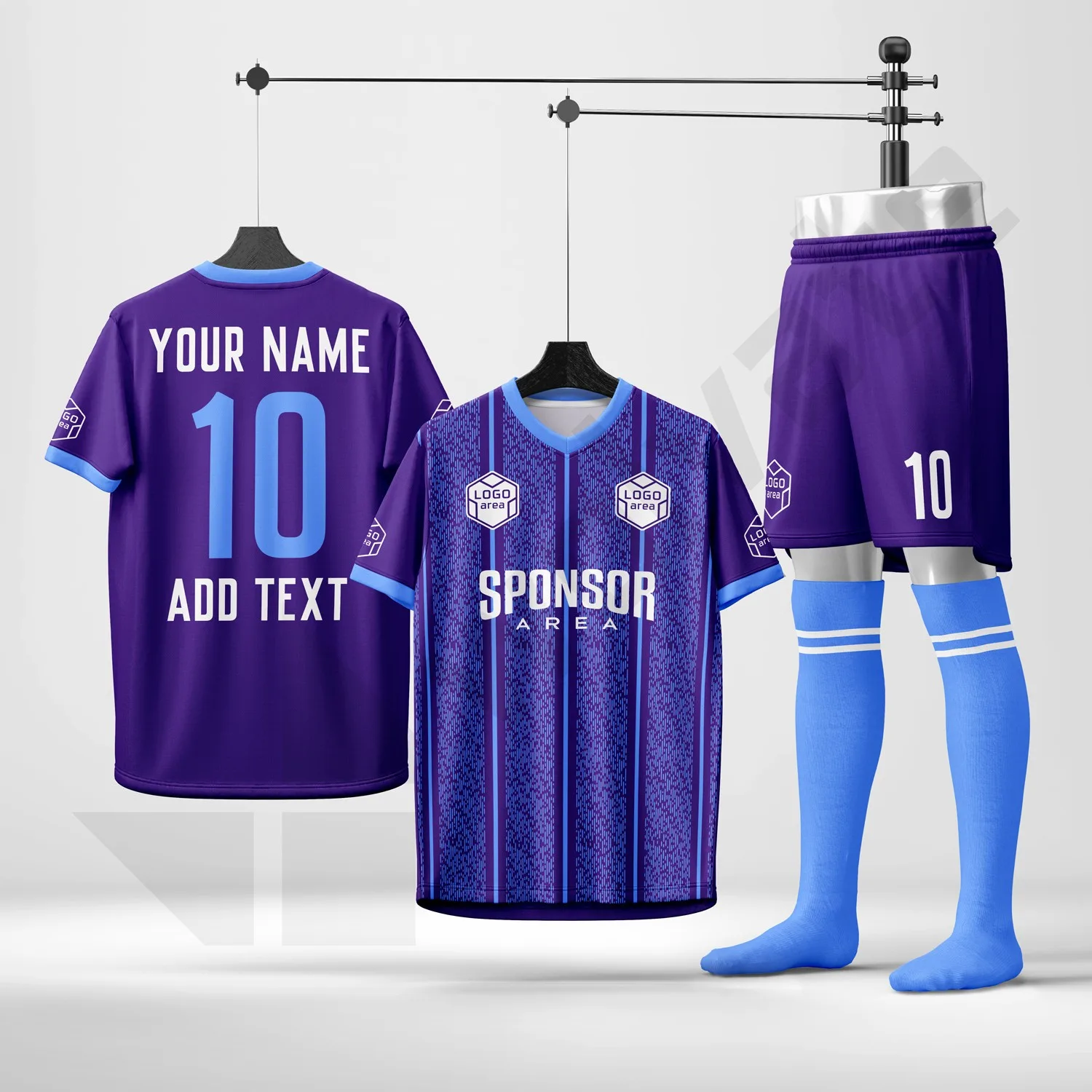 Custom football kit design template WJF1009-1, ready for your logo, team name and sponsor
