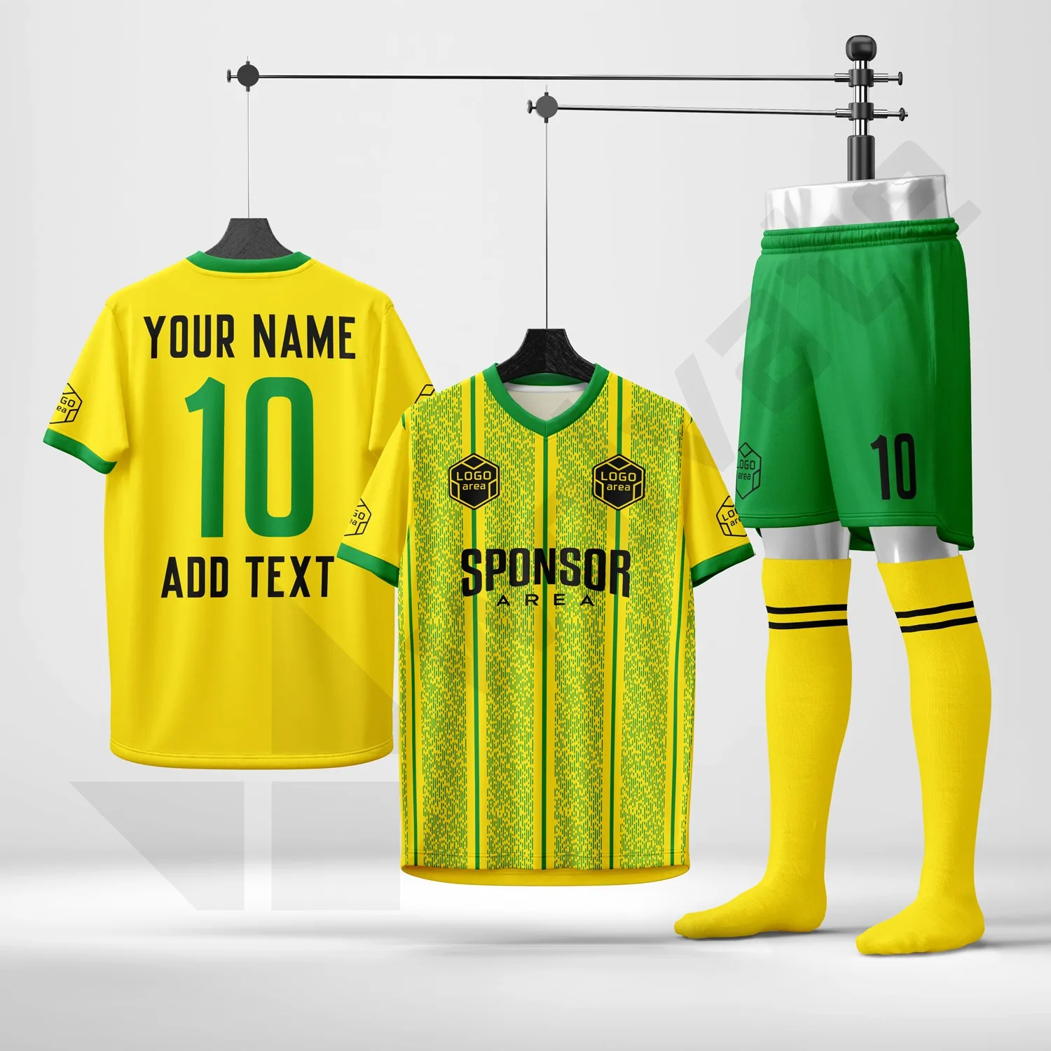 Custom football kit design template WJF1009, ready for your logo, team name and sponsor