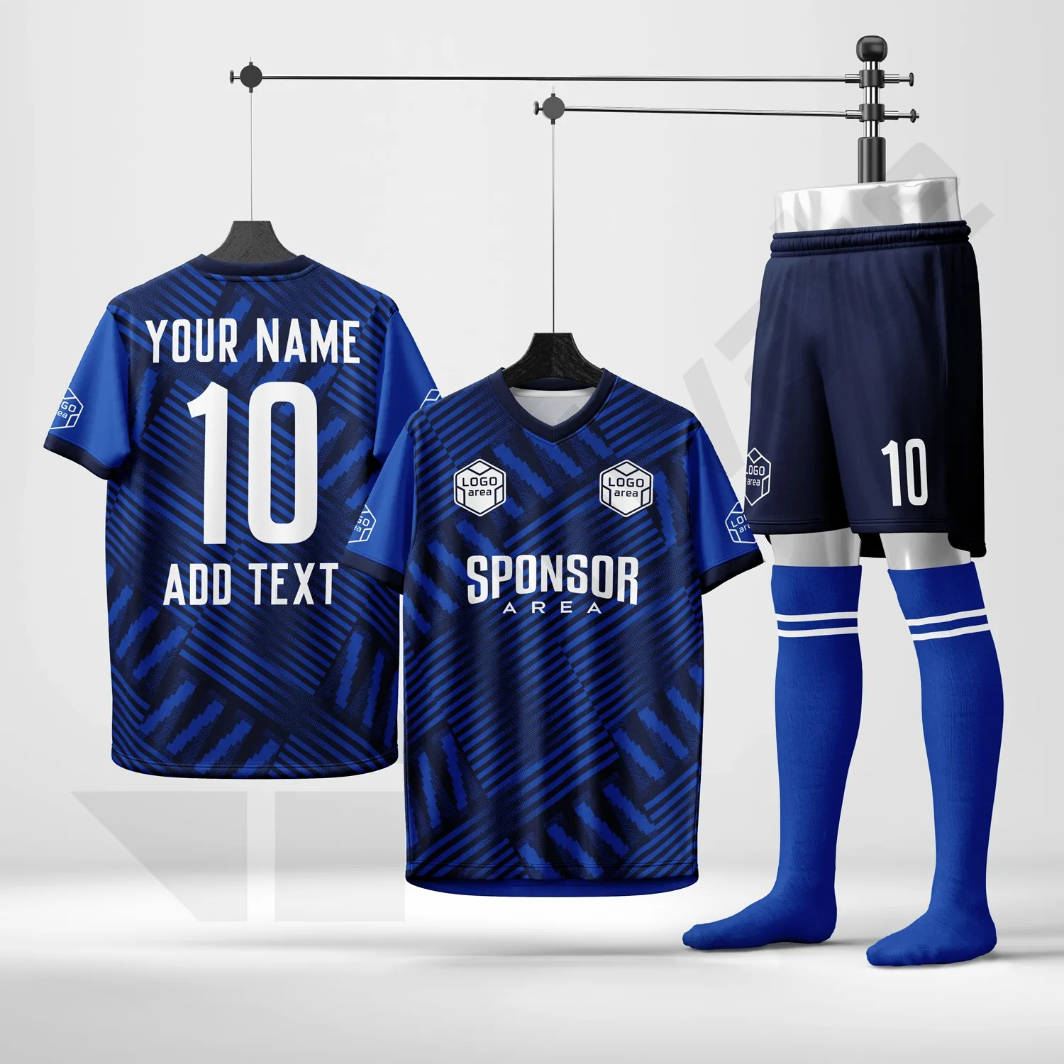 Custom football kit design template WJF1011, ready for your logo, team name and sponsor