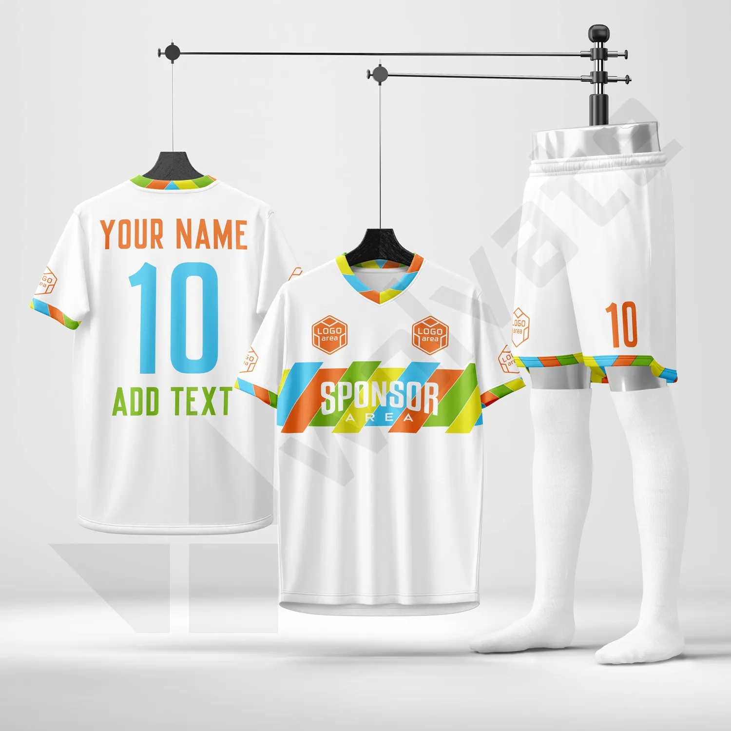 Custom football kit design template WJF1012-1, ready for your logo, team name and sponsor