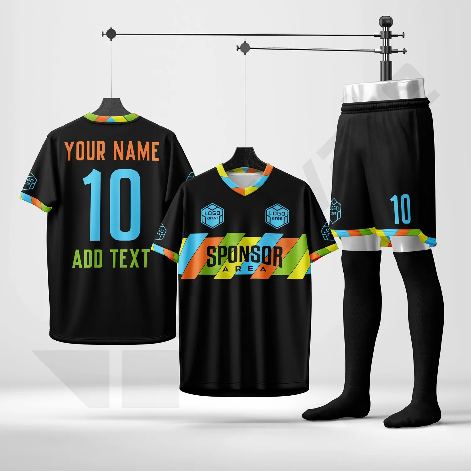 Custom football kit design template WJF1012, ready for your logo, team name and sponsor
