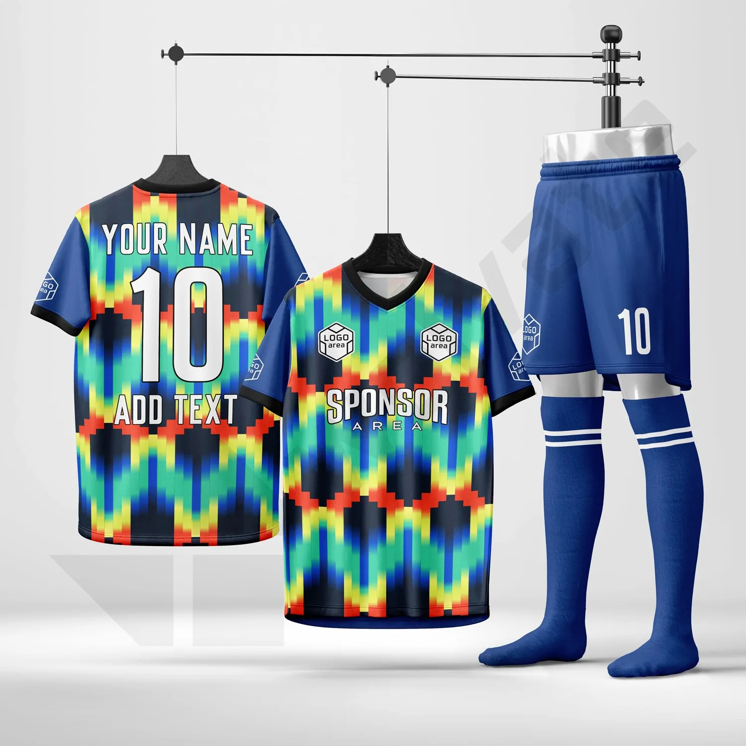 Custom football kit design template WJF1013, ready for your logo, team name and sponsor