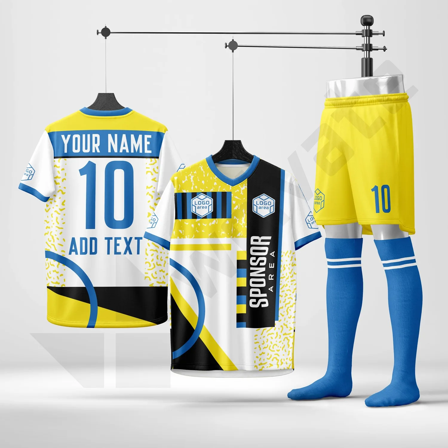 Custom football kit design template WJF1015, ready for your logo, team name and sponsor