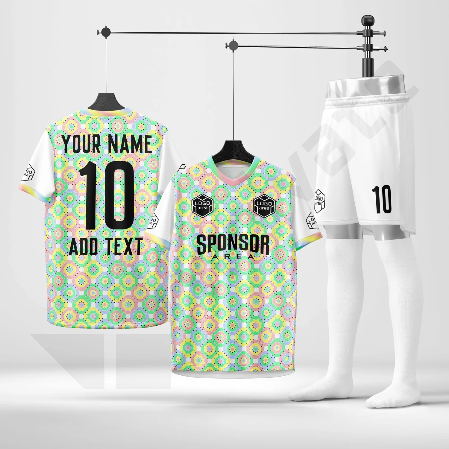 Custom football kit design template WJF1018-1, ready for your logo, team name and sponsor