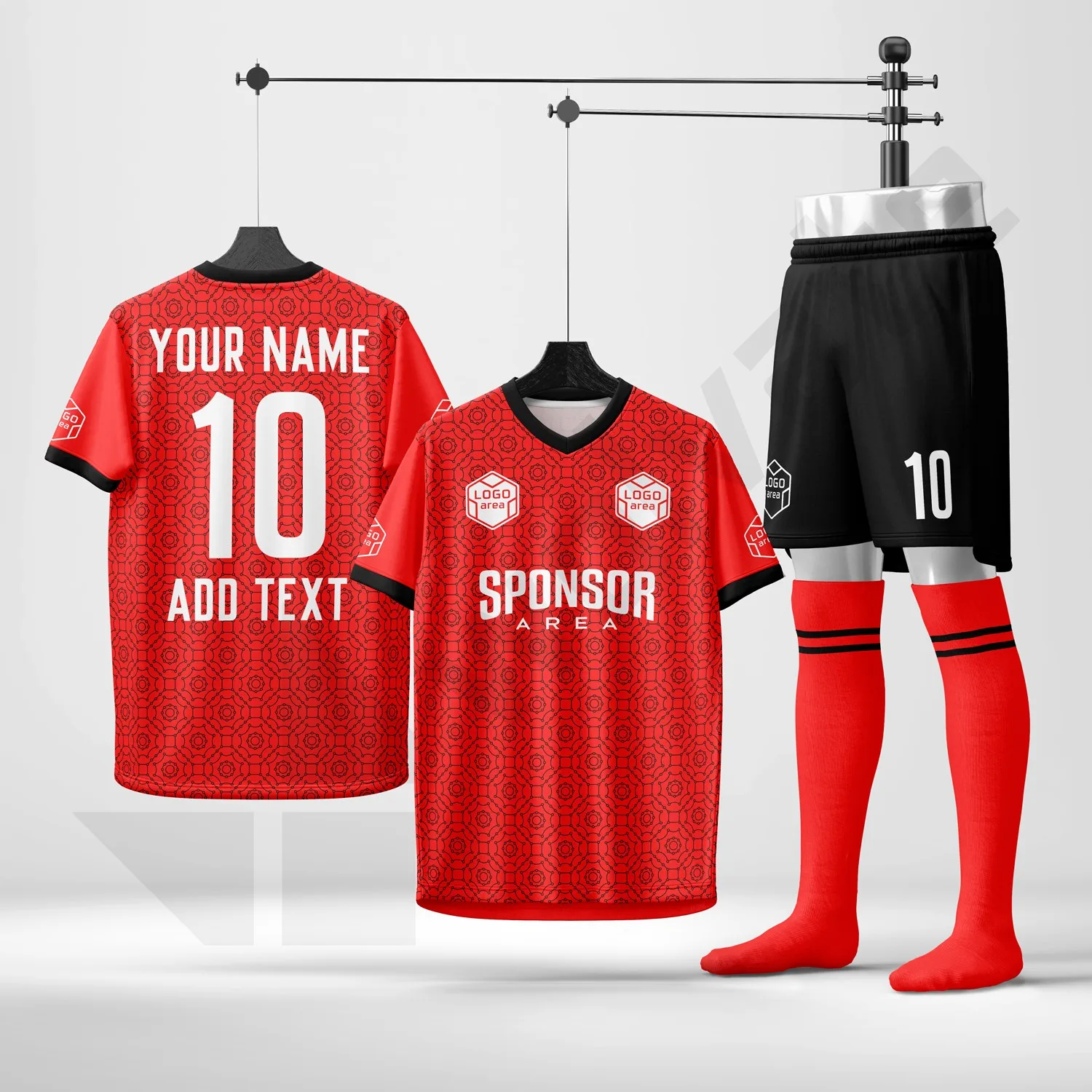 Custom football kit design template WJF1018, ready for your logo, team name and sponsor