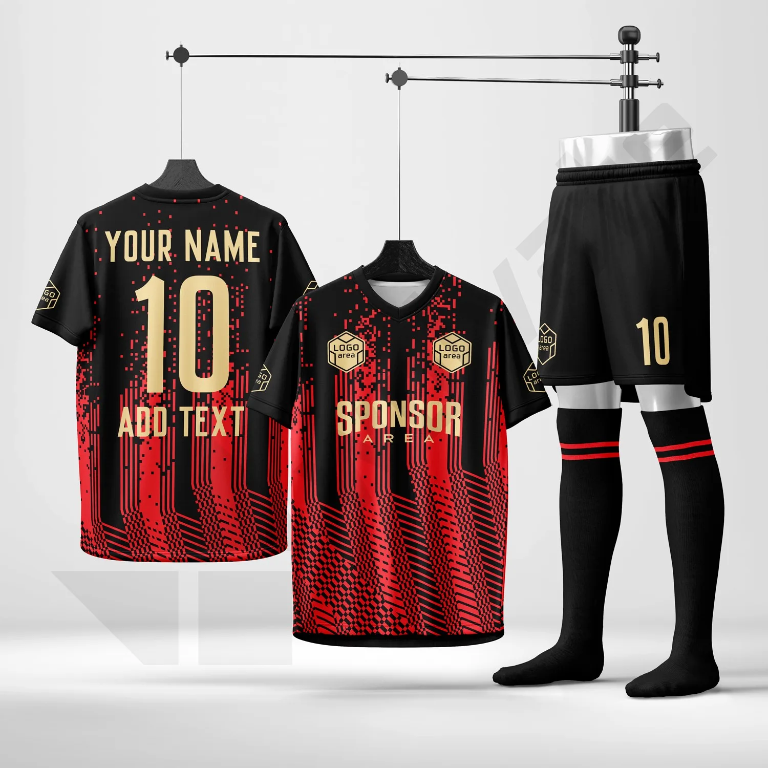 Custom football kit design template WJF1019, ready for your logo, team name and sponsor