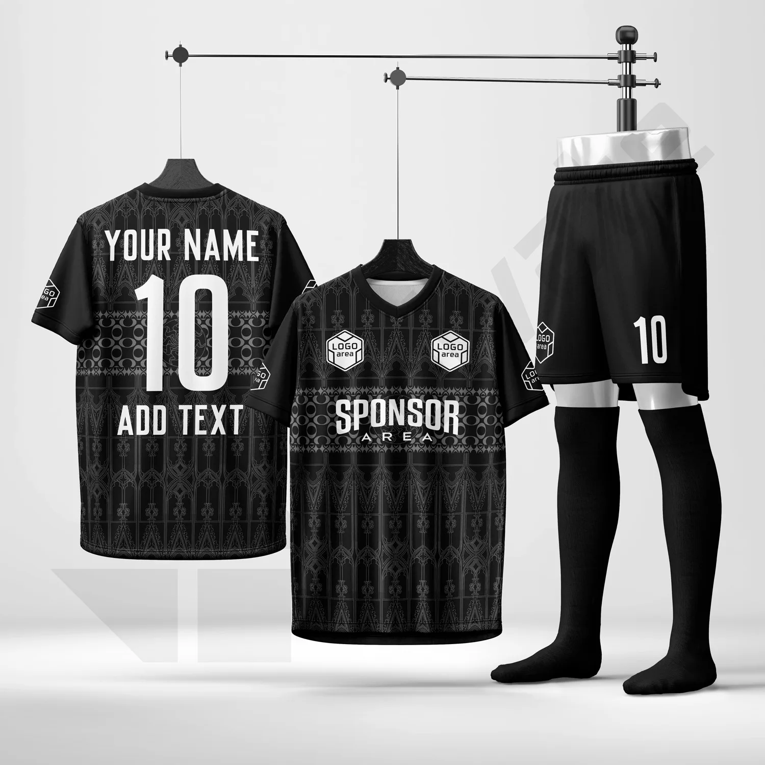Custom football kit design template WJF1020, ready for your logo, team name and sponsor