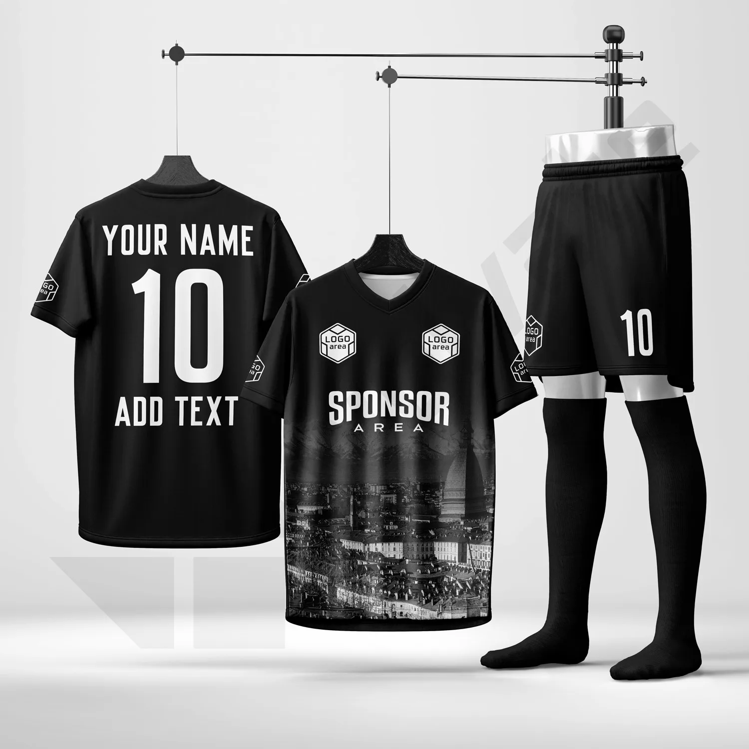 Custom football kit design template WJF1021, ready for your logo, team name and sponsor