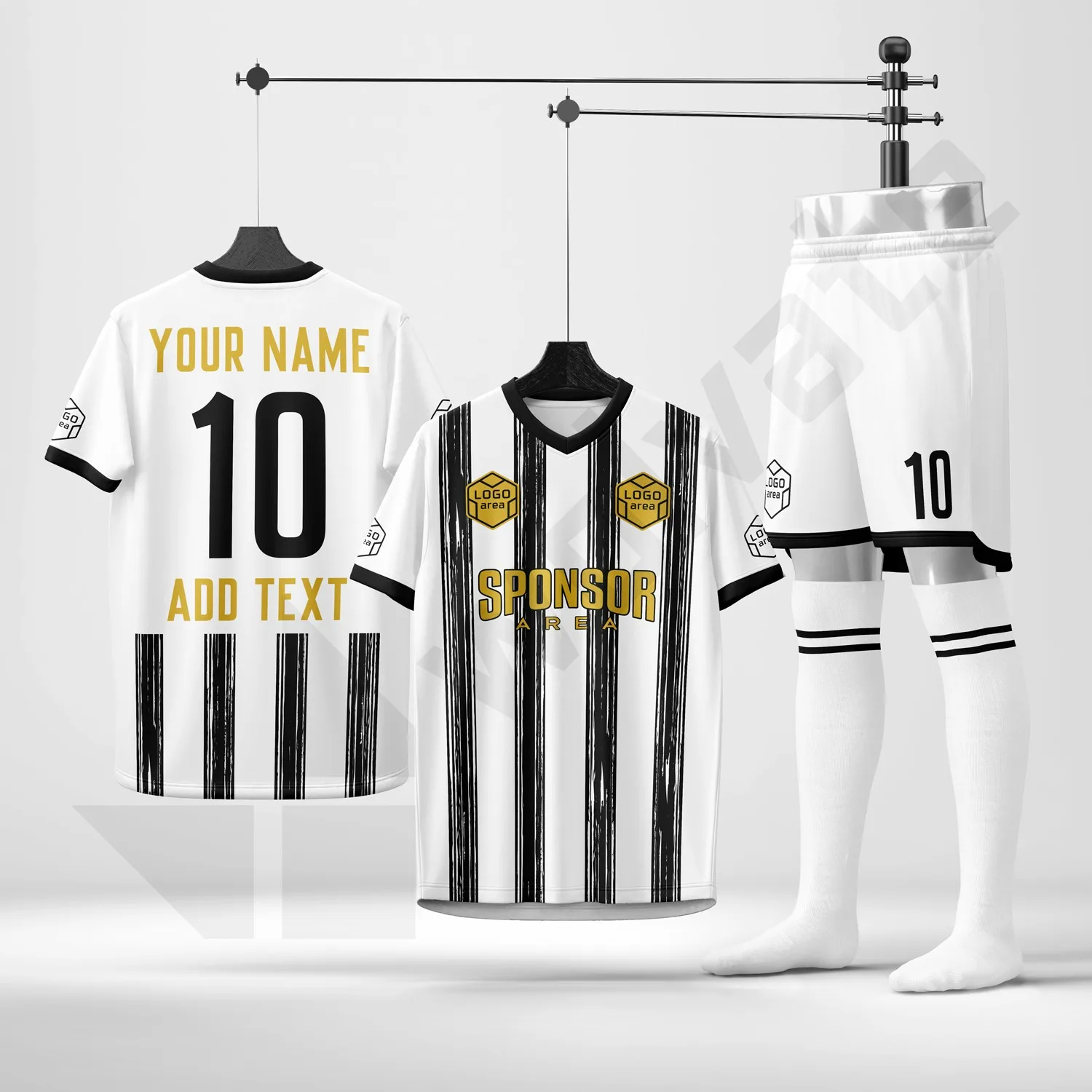 Custom football kit design template WJF1023, ready for your logo, team name and sponsor