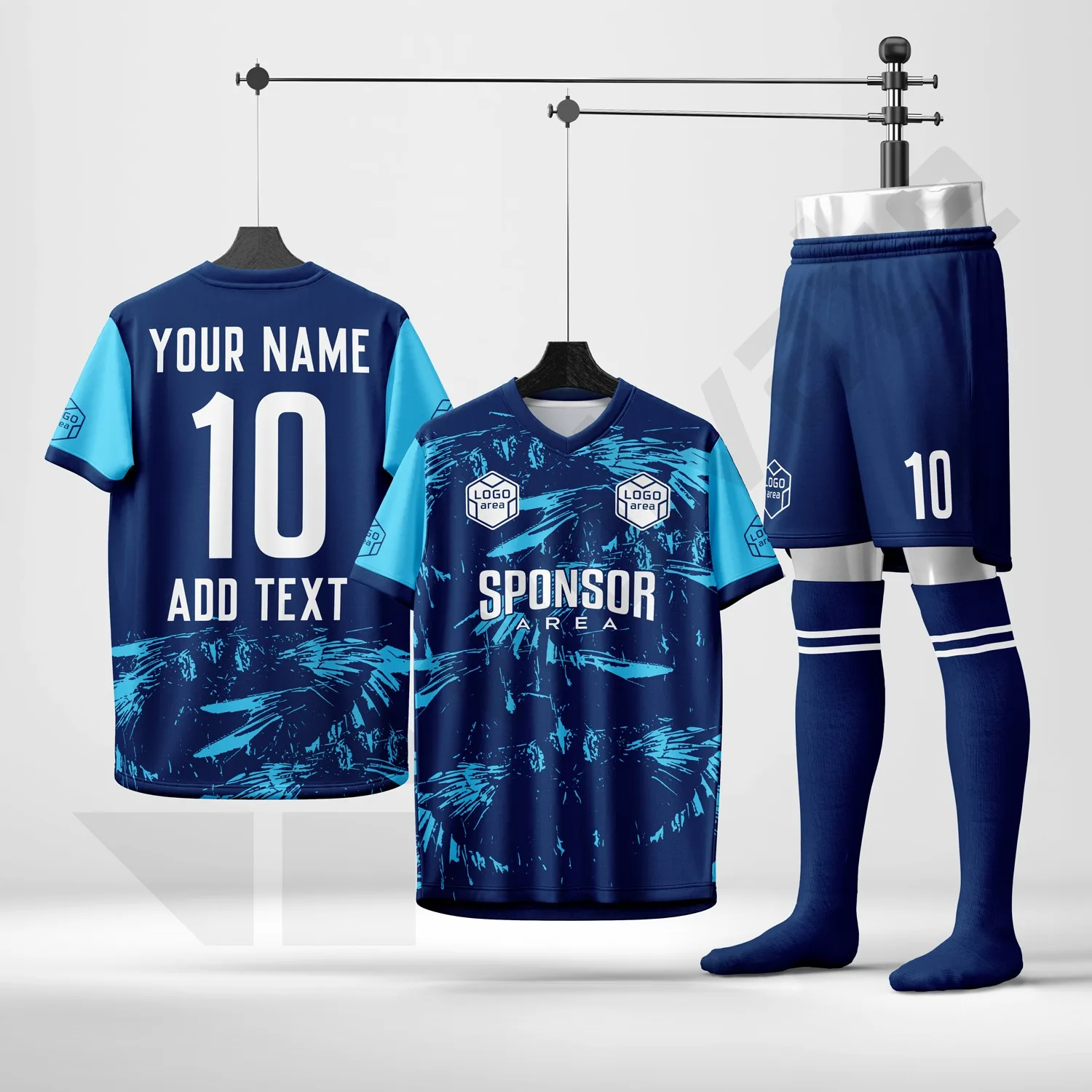 Custom football kit design template WJF1027-1, ready for your logo, team name and sponsor