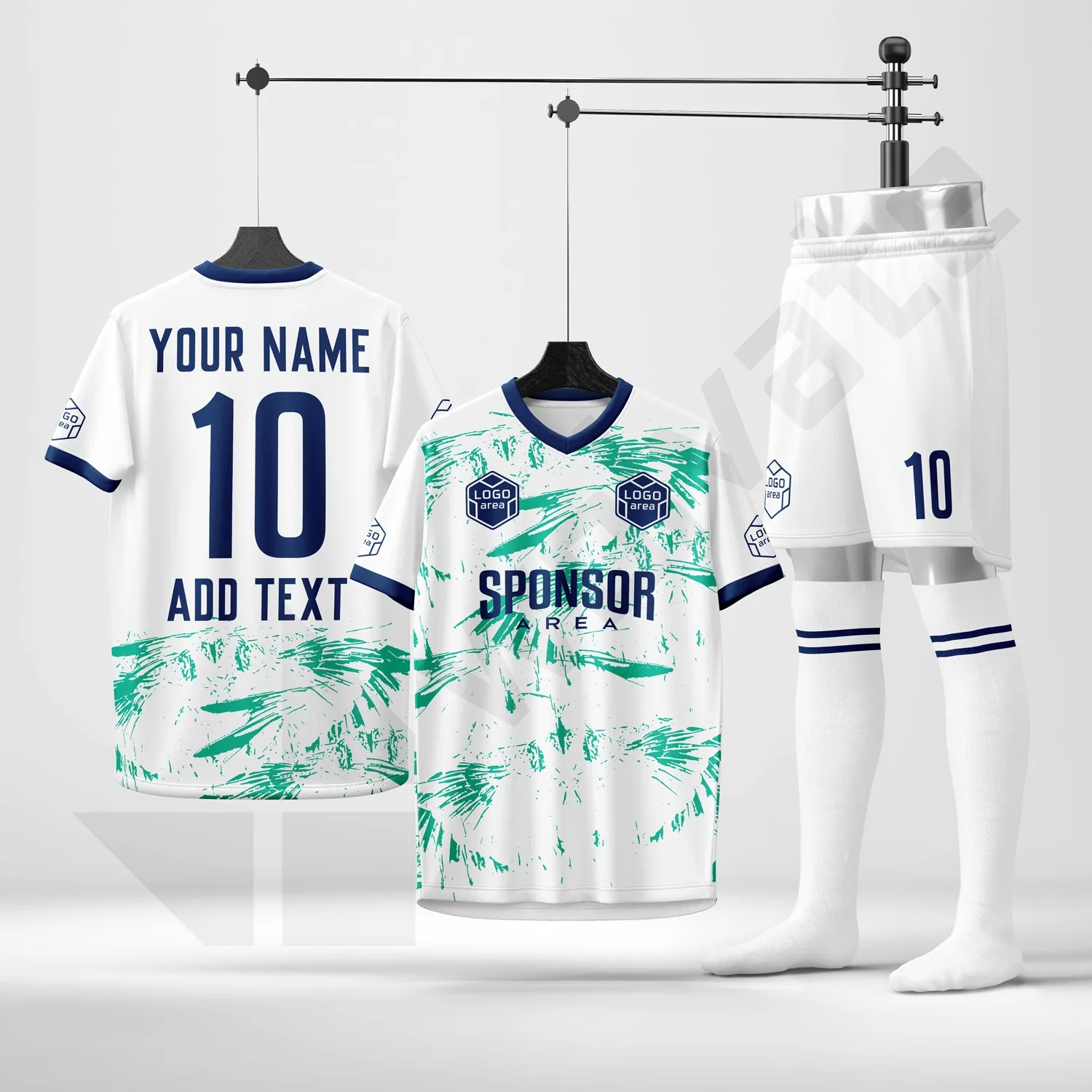 Custom football kit design template WJF1027, ready for your logo, team name and sponsor