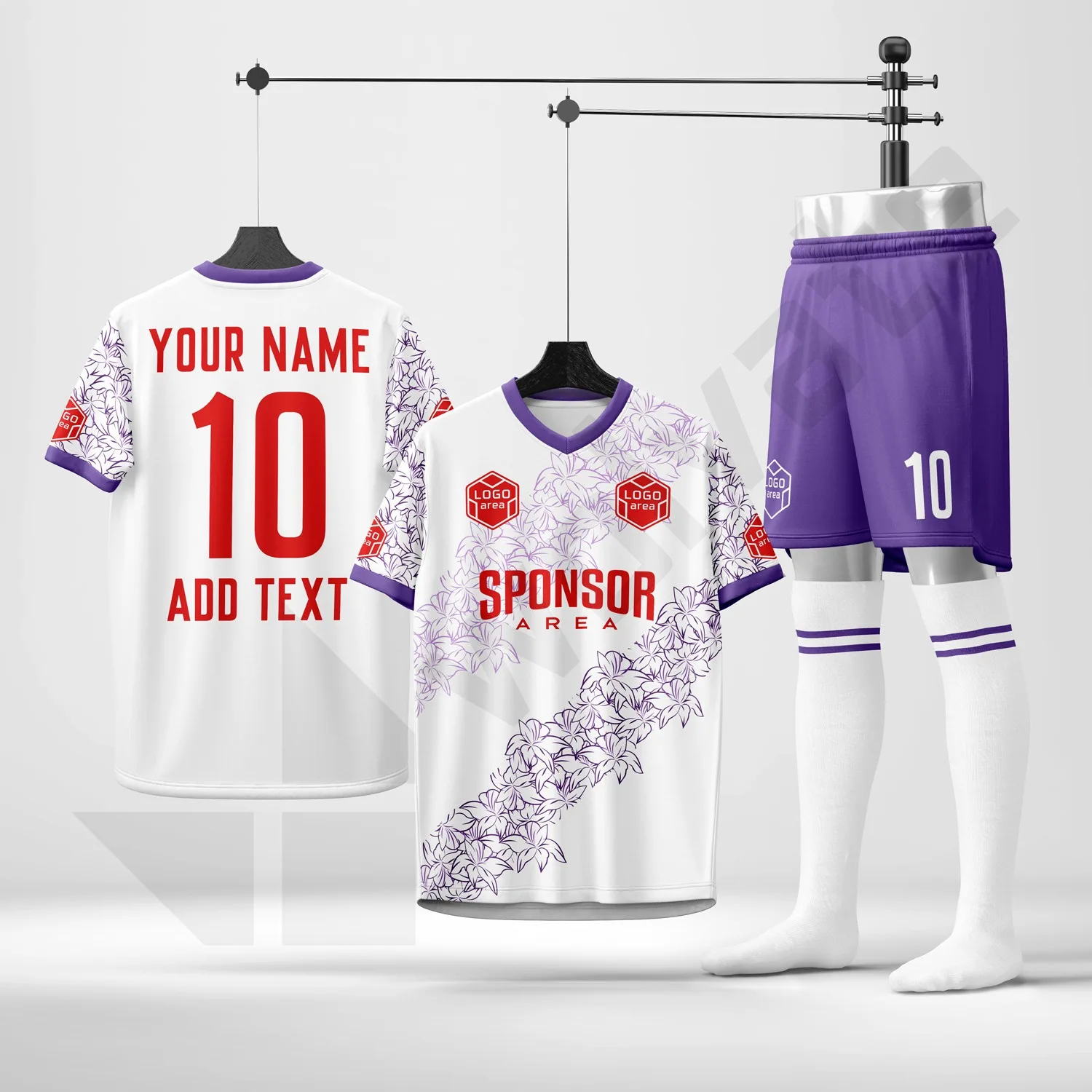 Custom football kit design template WJF1028-1, ready for your logo, team name and sponsor