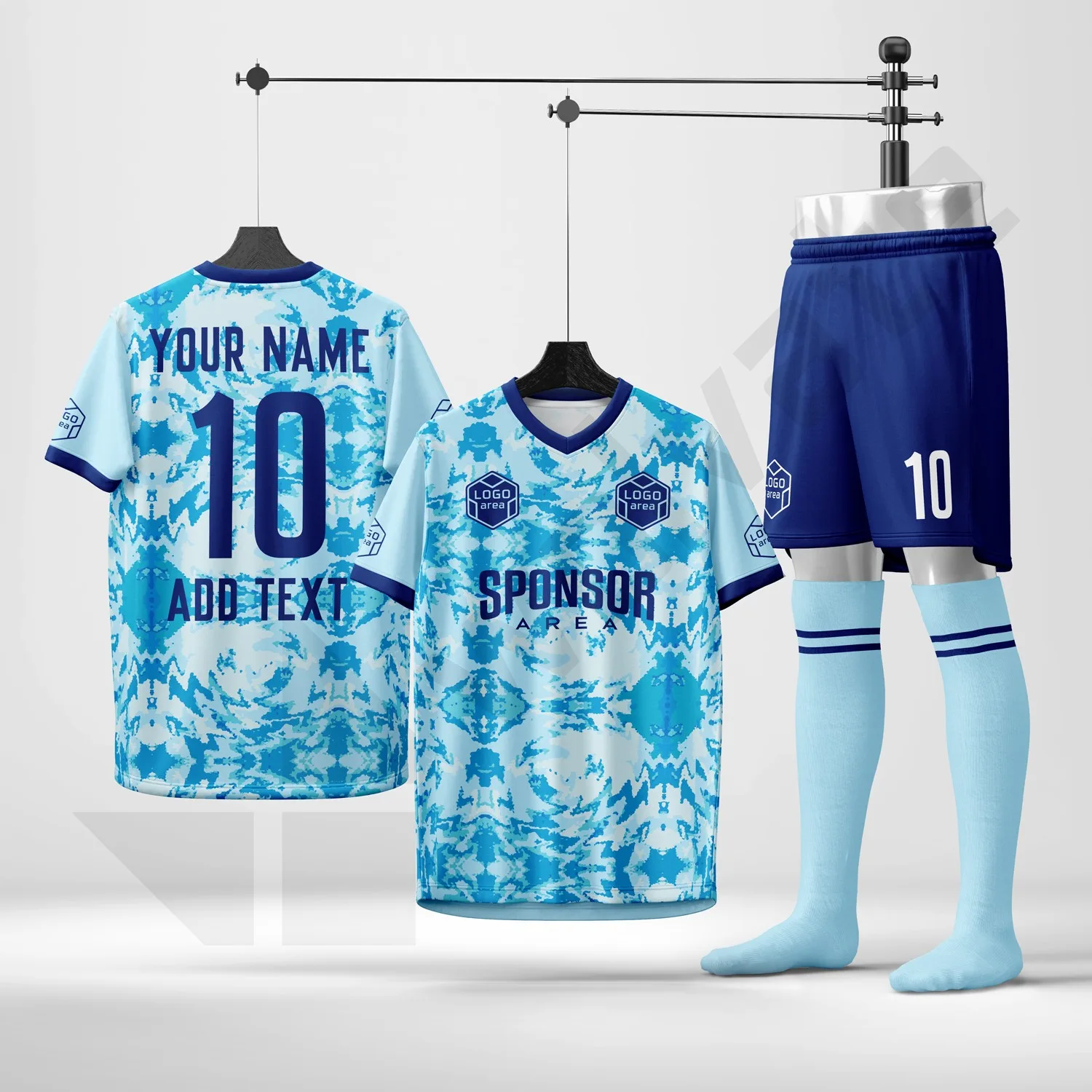 Custom football kit design template WJF1029, ready for your logo, team name and sponsor