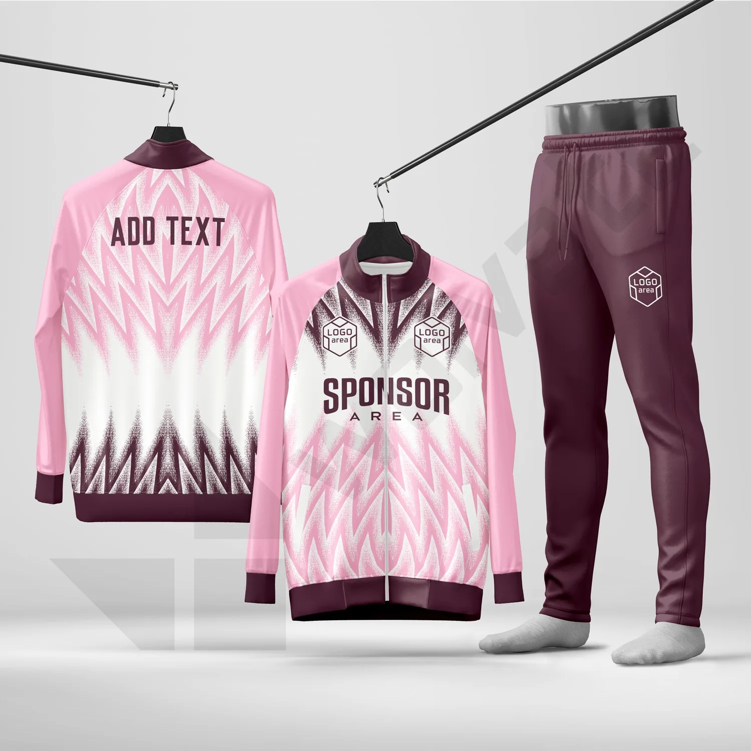 Custom tracksuit kit design template WJT1008-1, ready for your logo, team name and sponsor