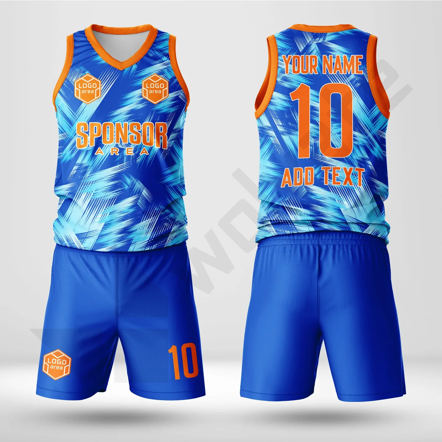 Custom volleyball kit design template WJV1002-1, ready for your logo, team name and sponsor