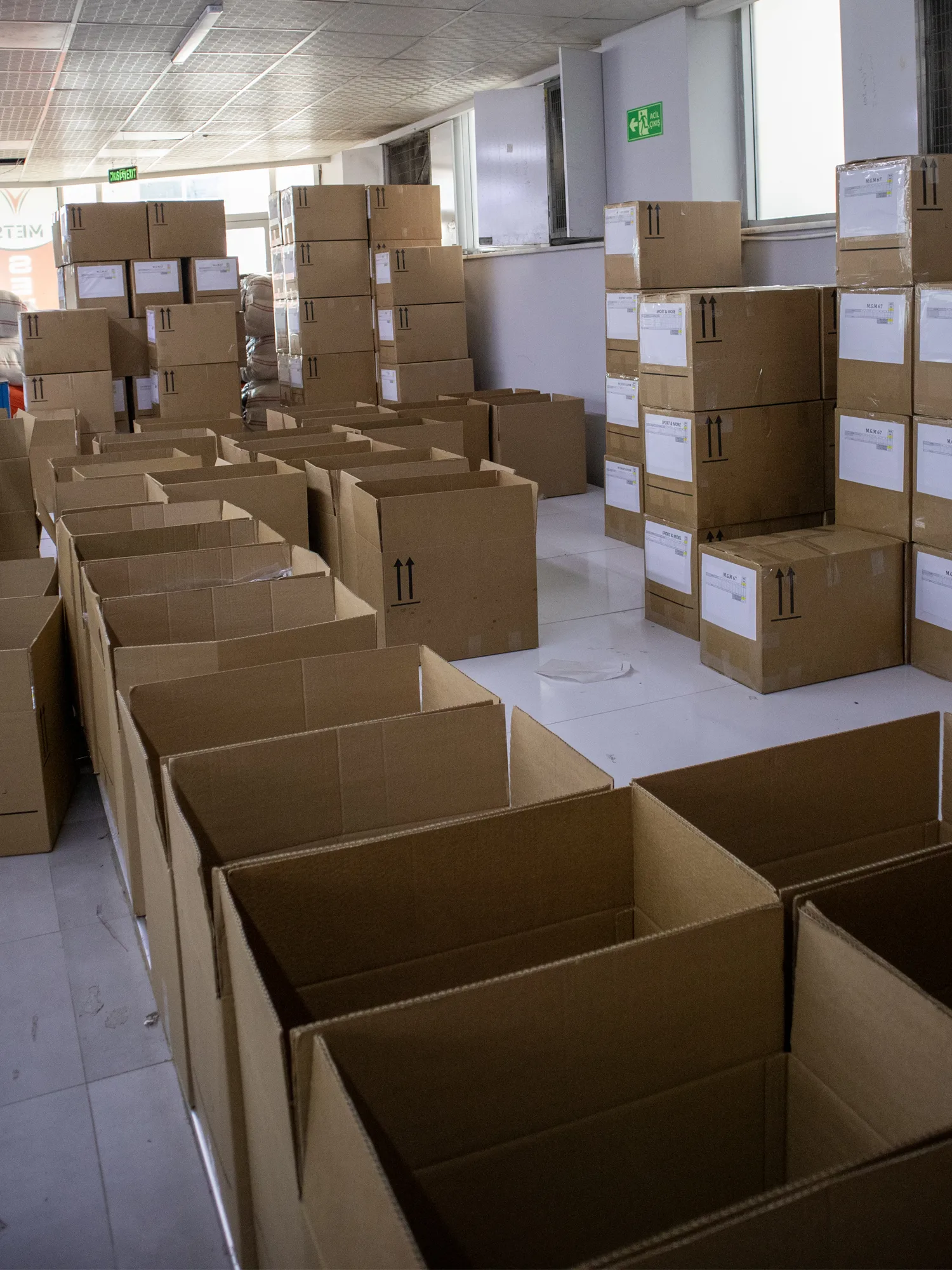 Logistics & Delivery stage of white-label sportswear production at the Wolvate factory