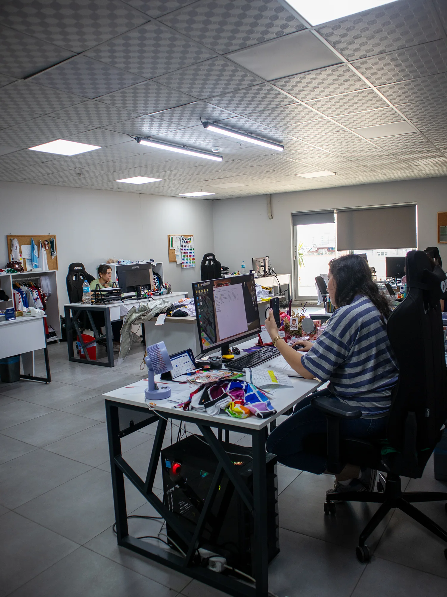 Wolvate factory floor in İstanbul with the sewing line in production