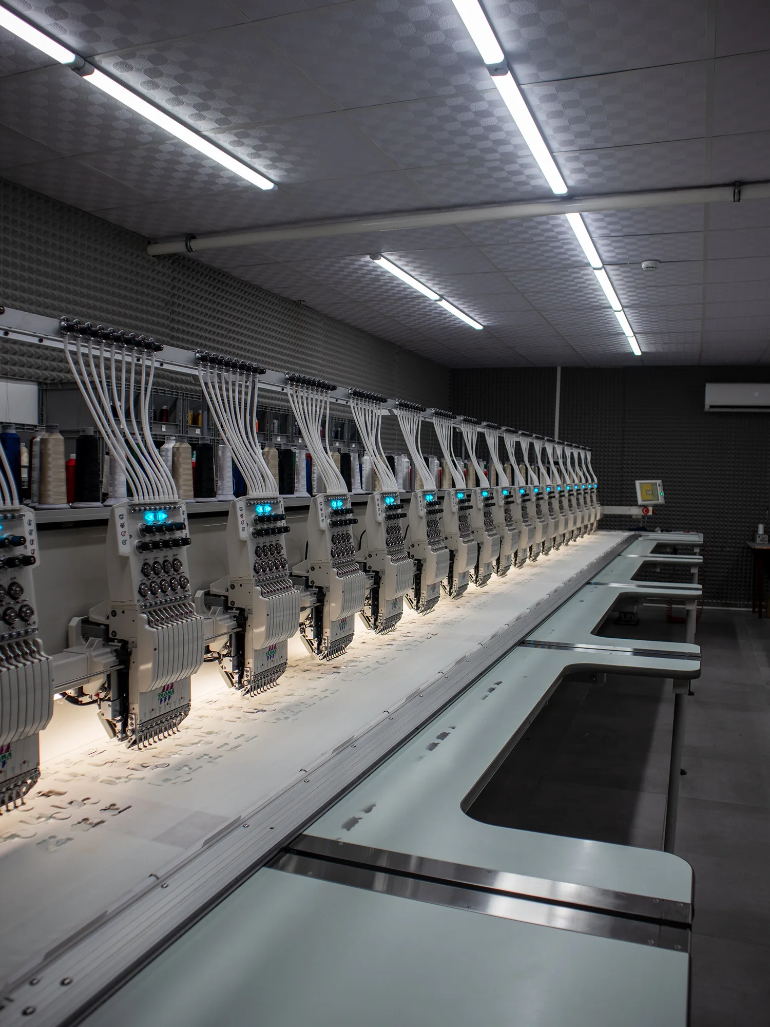 Cutting and sewing operation inside the Wolvate sportswear factory