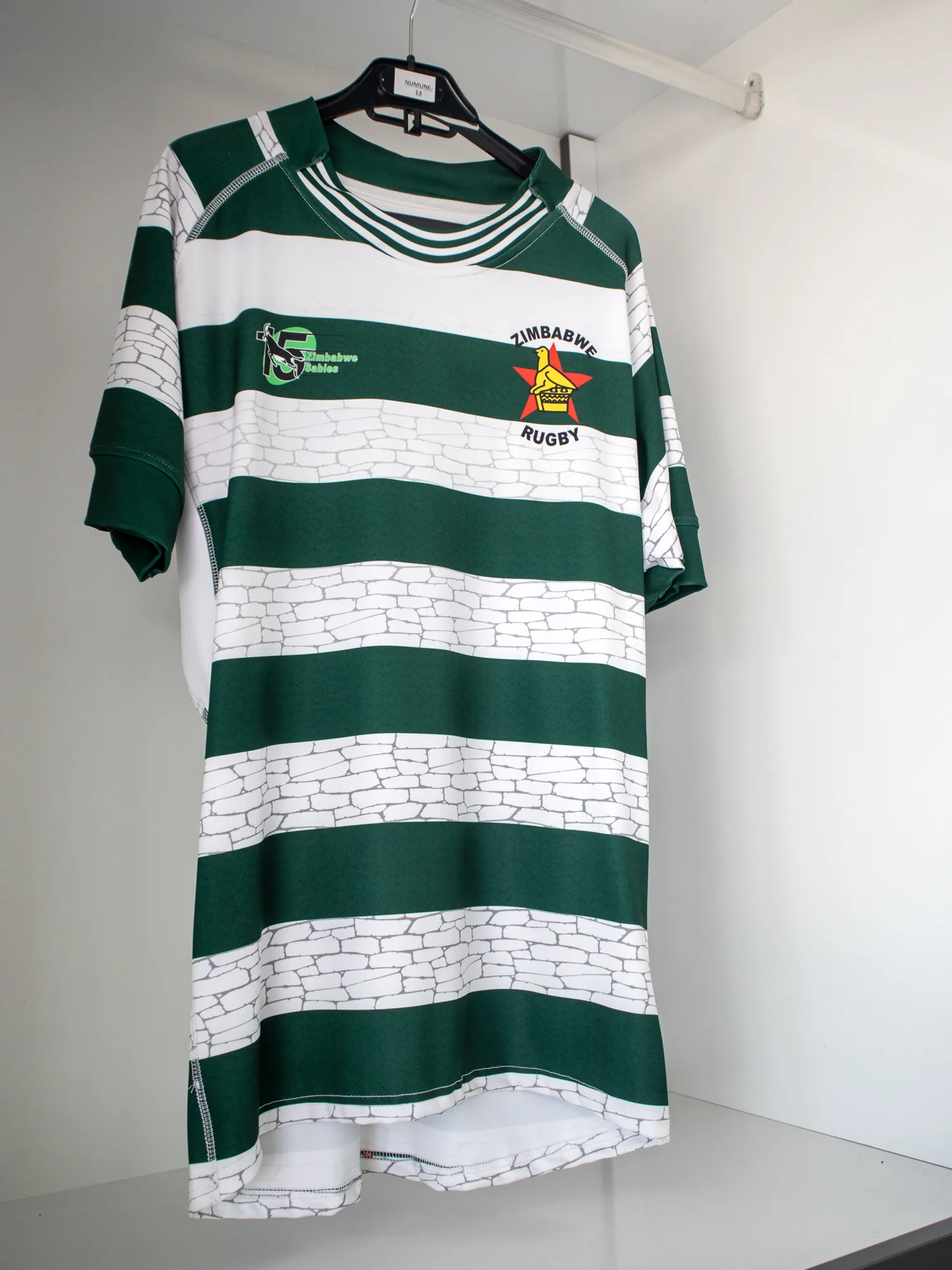Custom rugby jersey in heavyweight contact interlock manufactured under a private label